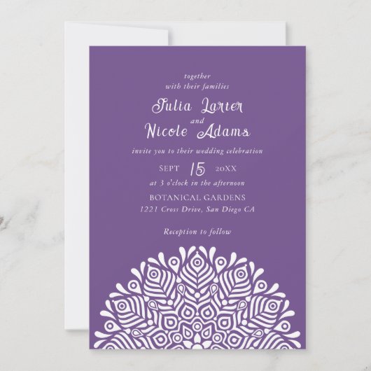 Modern Colorful Boho Ethnic Floral Mandala Wedding Kaart (Voorkant)