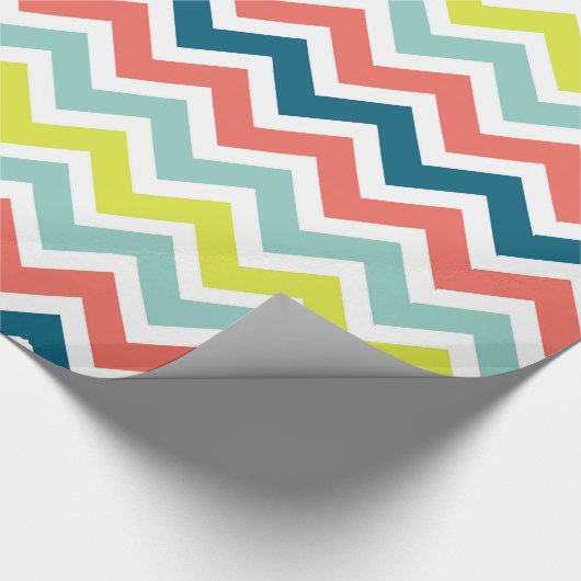 Modern Colorful Chevron Geometric Pattern Cadeaupapier (Hoek)