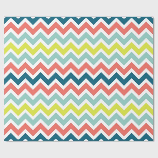Modern Colorful Chevron Geometric Pattern Cadeaupapier (Vlak)