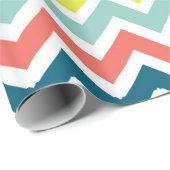 Modern Colorful Chevron Geometric Pattern Cadeaupapier (Rol Hoek)