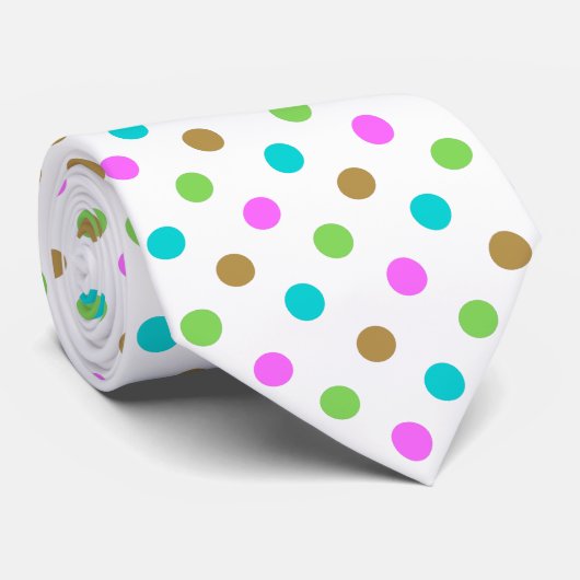Modern Colorful Chic Polka Dots Stropdas (Opgerold)