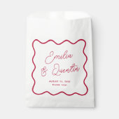 Modern Colorful Chic Wavy Frame Retro Wedding Bedankzakje (Voorkant)