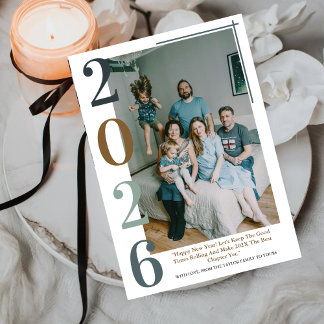 Modern Colorful Classy Happy New Year 2026  Feestdagenkaart