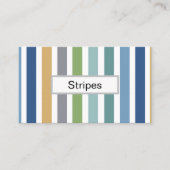 Modern Colorful Coastal Beach Stripes Visitekaartje (Voorkant)