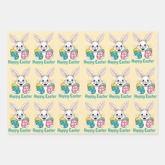 Modern Colorful Egg Pattern Easter Wrapping Paper (Voorkant 2)