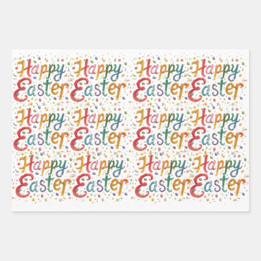 Modern Colorful Egg Pattern Easter Wrapping Paper (Voorkant)