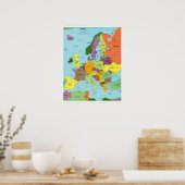 Modern Colorful Europe Map Poster (Keuken)