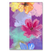 Modern Colorful Floral Table Card Wedding  Kaart (Achterkant)