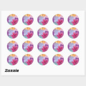 Modern Colorful Floral Wedding  Ronde Sticker (Vel)