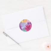 Modern Colorful Floral Wedding  Ronde Sticker (Envelop)