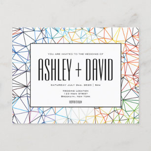 Modern Colorful Geometric Wedding Briefkaart
