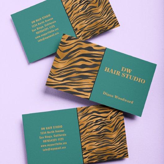 Modern Colorful Green Girly Visitekaartje