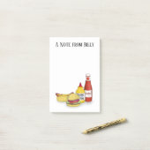 Modern Colorful Hamburger Hotdog Trendy Chic Post-it® Notes (Op bureau)