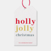 Modern Colorful Holly Jolly Feestdagen Cadeaulabel (Voorkant)