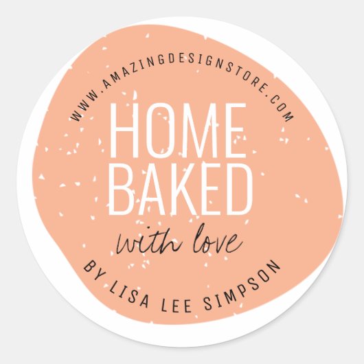 Modern colorful home baked ronde sticker (Voorkant)