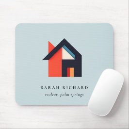 Modern Colorful House Logo Realtor Blue Red Orange Muismat