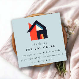 Modern Colorful House Thank You For Shopping Vierkante Visitekaartje