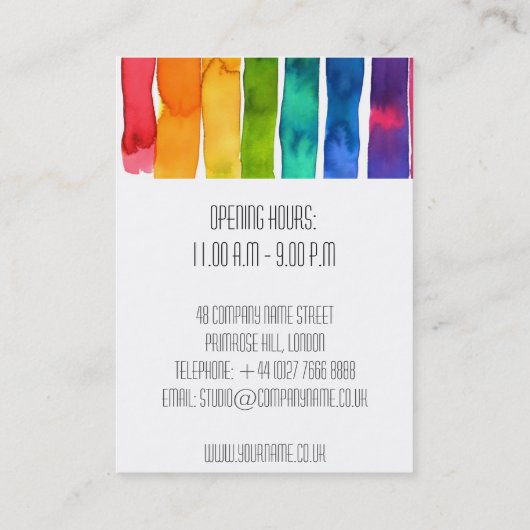 Modern Colorful Interior Designer Visitekaartje (Achterkant)