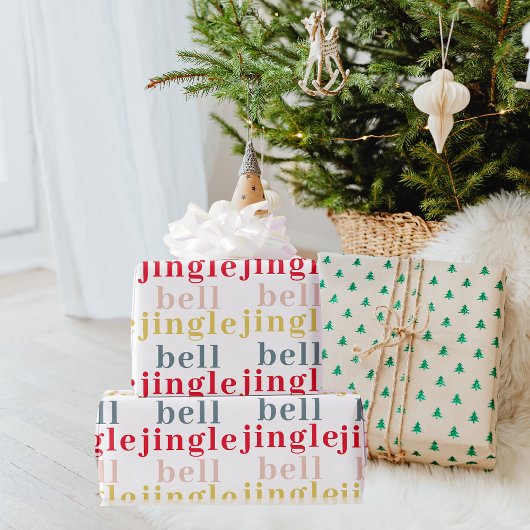 Modern Colorful Jingle Bell Jingle Bell Cadeaupapier