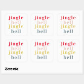 Modern Colorful Jingle Bell Jingle Bell Vierkante Sticker (Vel)