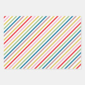Modern Colorful Joyful Stripe Pattern Cute Holiday Inpakpapier Vel (Voorkant 2)