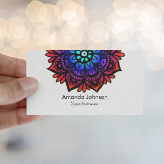 Modern Colorful Mandala Yoga Instructor Visitekaartje