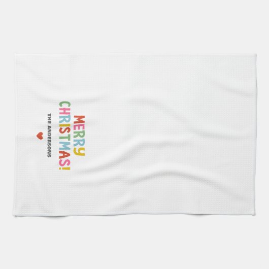 Modern Colorful Merry Christmas Theedoek (Horizontaal)