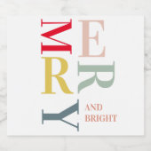 Modern Colorful Merry en Bright | PRETTIGE FEESTDA Bier Etiket (Enkel label)