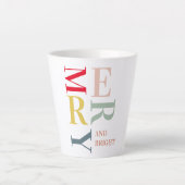 Modern Colorful Merry en Bright | PRETTIGE FEESTDA Latte Mok (Voorkant)