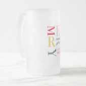 Modern Colorful Merry en Bright | PRETTIGE FEESTDA Matglas Bierpul (Voorkant links)