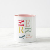 Modern Colorful Merry en Bright | PRETTIGE FEESTDA Mok (Midden)