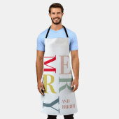 Modern Colorful Merry en Bright | PRETTIGE FEESTDA Schort (Gedragen)