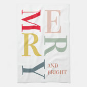 Modern Colorful Merry en Bright | PRETTIGE FEESTDA Theedoek (Verticaal)