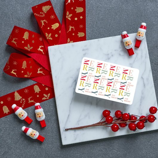 Modern Colorful Merry en Bright | PRETTIGE FEESTDA Visitekaartje