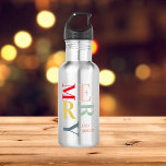 Modern Colorful Merry en Bright | PRETTIGE FEESTDA Waterfles<br><div class="desc">Modern Colorful Merry en Bright | PRETTIGE FEESTDAGEN</div>