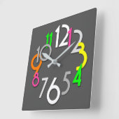 Modern Colorful Neon Wall Clock Vierkante Klok (Hoek)