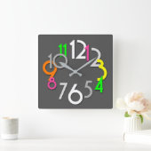 Modern Colorful Neon Wall Clock Vierkante Klok (Huis)