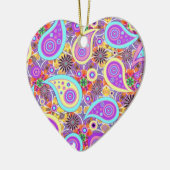Modern Colorful Paisley Heart Hanging Ornament (Links)