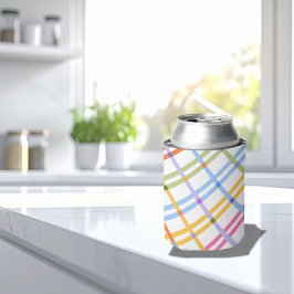 Modern Colorful Plaid Baby Shower Theme Blikjeskoeler