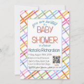 Modern Colorful Plaid Baby Shower Theme Kaart (Voorkant)