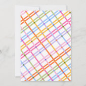 Modern Colorful Plaid Baby Shower Theme Kaart (Achterkant)