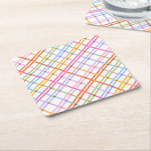 Modern Colorful Plaid Baby Shower Theme Kartonnen Onderzetters (Schuin)