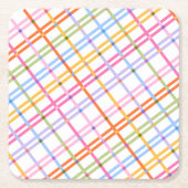 Modern Colorful Plaid Baby Shower Theme Kartonnen Onderzetters (Voorkant)