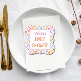 Modern Colorful Plaid Baby Shower Theme Kartonnen Onderzetters