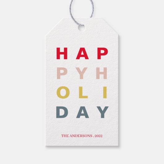 Modern Colorful Prettige feestdagen Cadeaulabel (Voorkant)