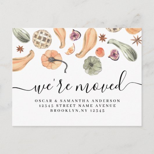 Modern Colorful Pumpkin Autumn Aankondigingskaart (Voorkant)