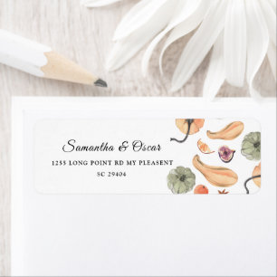 Modern Colorful Pumpkin Autumn Etiket