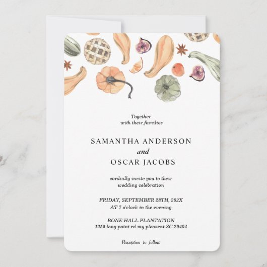 Modern Colorful Pumpkin Autumn Kaart (Voorkant)