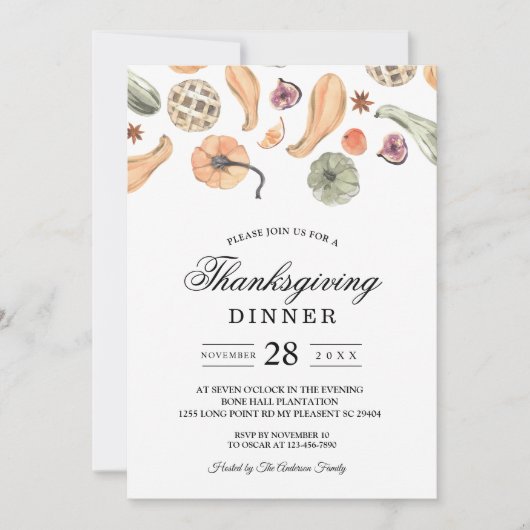 Modern Colorful Pumpkin Autumn Kaart (Voorkant)