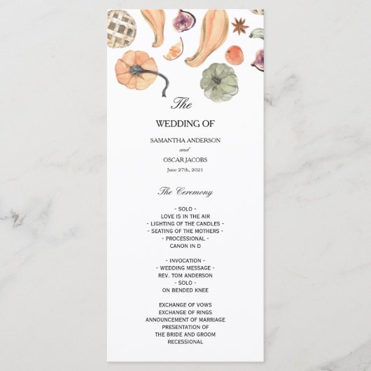 Modern Colorful Pumpkin Autumn Menu (Voorkant)